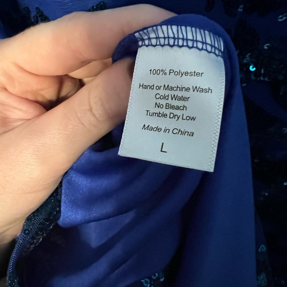 Lucy in the Sky flare sleeve royal blue mini dress - Picture 4 of 6